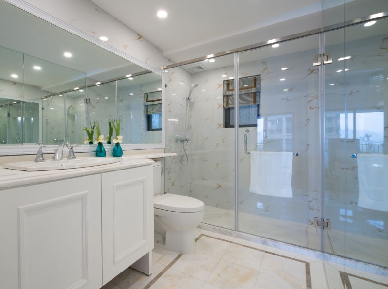 Corner Shower with Sliding Door